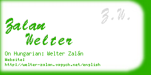 zalan welter business card